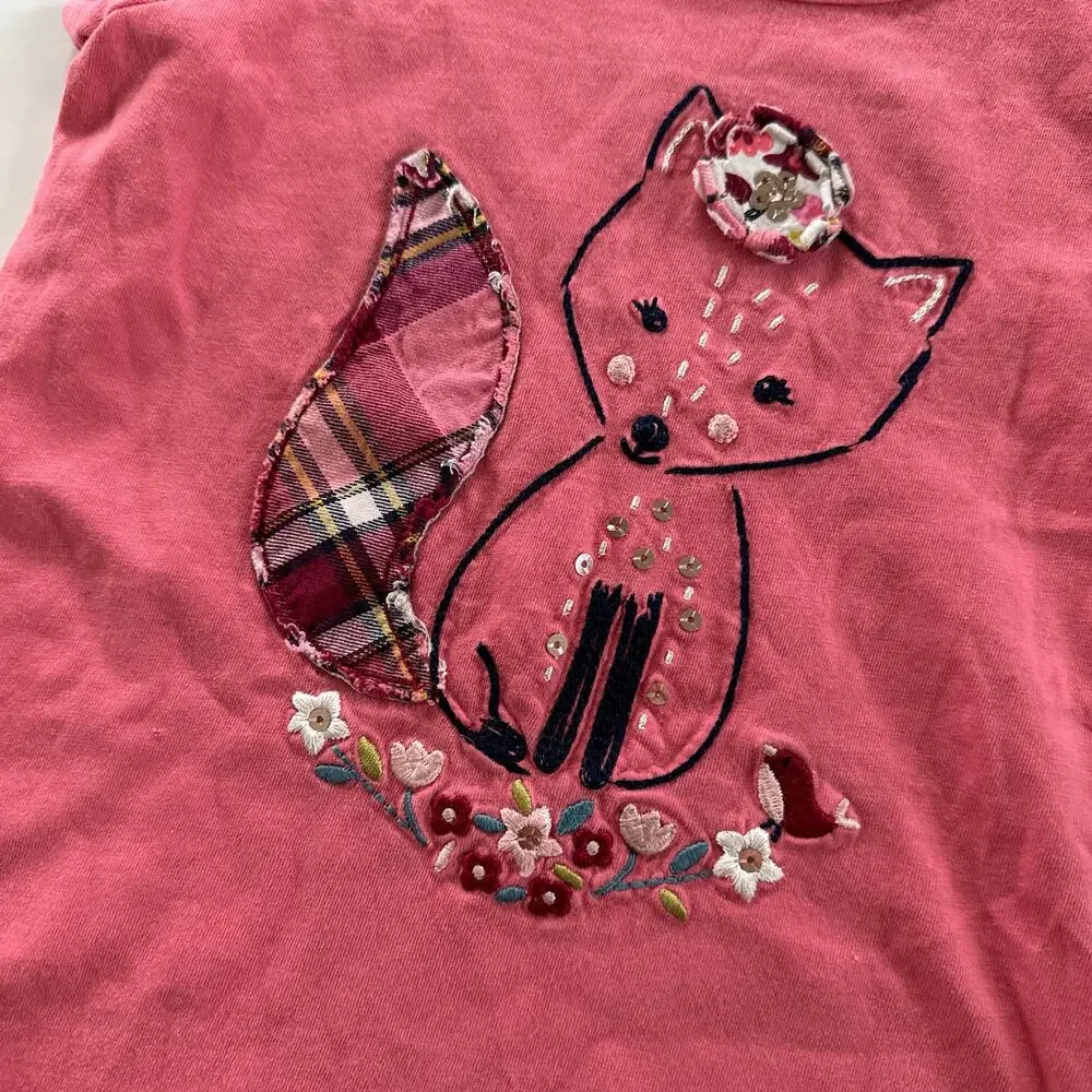 Tough Skins Girls Pink Fox Tee Shirt Size 5